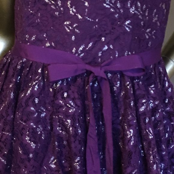 VERA WANG PRINCESS Strapless Purple Lace Mini Cocktail Dress - Picture 5 of 11